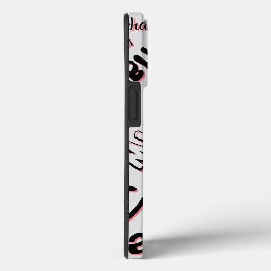 Jouw naam patroonmonogram roos kleurenschaduw Case-Mate iPhone case (Achterkant / Rechts)