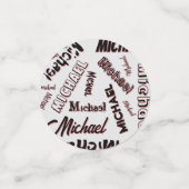 Jouw naam patroonmonogram roos kleurenschaduw confetti (Kleine voorkant)