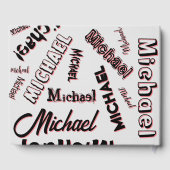 Jouw naam patroonmonogram roos kleurenschaduw gastenboek (Achterkant)