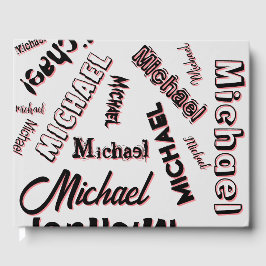 Jouw naam patroonmonogram roos kleurenschaduw gastenboek