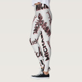 Jouw naam patroonmonogram roos kleurenschaduw leggings (Links)