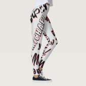 Jouw naam patroonmonogram roos kleurenschaduw leggings (Rechts)