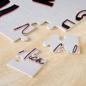 Jouw naam patroonmonogram roos kleurenschaduw legpuzzel (Zijkant)