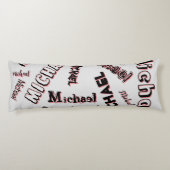 Jouw naam patroonmonogram roos kleurenschaduw lichaamskussen (Achterkant)