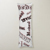 Jouw naam patroonmonogram roos kleurenschaduw lichaamskussen (Achterkant (Verticaal))