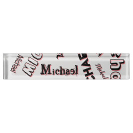 Jouw naam patroonmonogram roos kleurenschaduw naambordje