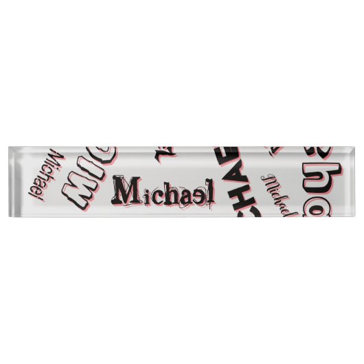 Jouw naam patroonmonogram roos kleurenschaduw naambordje (Voorkant)