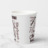 Jouw naam patroonmonogram roos kleurenschaduw papieren bekers (Rechts)