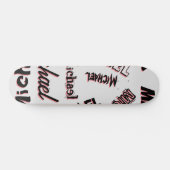 Jouw naam patroonmonogram roos kleurenschaduw persoonlijk skateboard (Horizontaal)