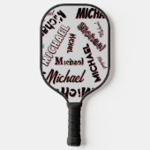 Jouw naam patroonmonogram roos kleurenschaduw pickleball paddle (Achterkant)