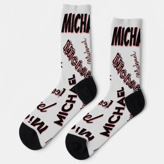 Jouw naam patroonmonogram roos kleurenschaduw sokken (Links)