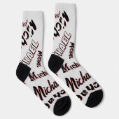 Jouw naam patroonmonogram roos kleurenschaduw sokken (Rechts)