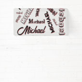 Jouw naam patroonmonogram roos kleurenschaduw spandoek (Insitu)