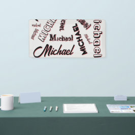 Jouw naam patroonmonogram roos kleurenschaduw spandoek