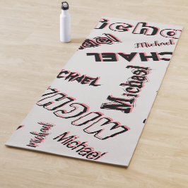 Jouw naam patroonmonogram roos kleurenschaduw yogamat