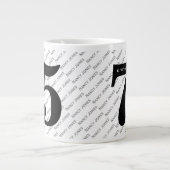 Jouw naam Pattern - Zwart/Wit - Bold Age 75 Grote Koffiekop (Voorkant)