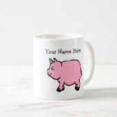 jouw naam Pernsonlize Pink Mini Pig Klassieke Mok (Voorkant rechts)