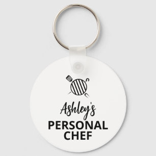 Jouw naam Personal Chef, Grill key c, Gepersonalis Sleutelhanger