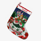 Jouw naam personaliseert kerstfeestprinses grote kerstsok (Voorkant (Hangend))