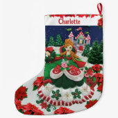 Jouw naam personaliseert kerstfeestprinses grote kerstsok (Achterkant)