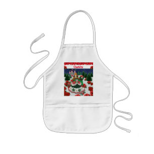Jouw naam personaliseert kerstfeestprinses kinder schort