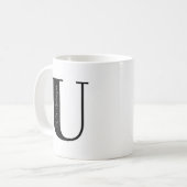 Jouw naam personaliseren Begin met letter U Koffiemok (Voorkant links)