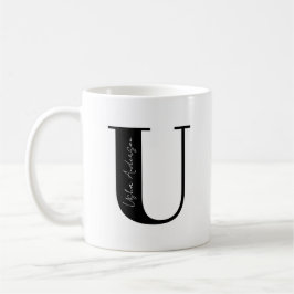 Jouw naam personaliseren Begin met letter U Koffiemok