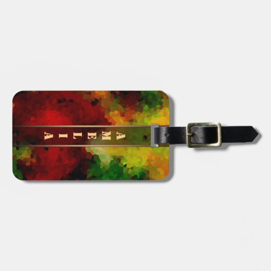 Jouw naam, personaliseren, initialen, abstract bagagelabel (Voorkant horizontaal)