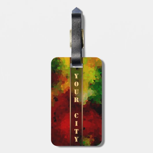 Jouw naam, personaliseren, initialen, abstract bagagelabel (Achterkant verticaal)