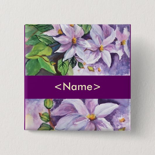 Jouw naam pin vierkante button 5,1 cm (Voorkant)