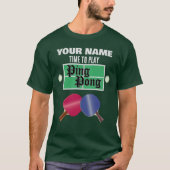 JOUW NAAM Ping Pong Tennis T-shirt (Voorkant)