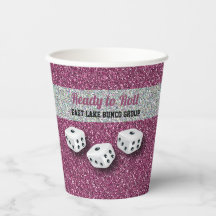 Jouw naam Pink Sparkle Dice Bunco