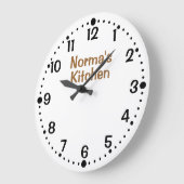 jouw naam Plain Personalized Kitchen Clock Custom Grote Klok (Hoek)