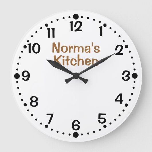 jouw naam Plain Personalized Kitchen Clock Custom Grote Klok (Voorkant)
