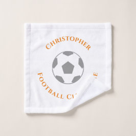 Jouw naam Plus Football Naam wasdoek Washandje