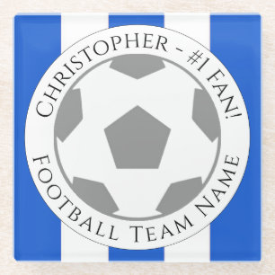 Jouw naam plus Football Team Name Glass Onderzette Glazen Onderzetter