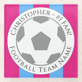 Jouw naam plus Football Team Name Glass Onderzette Glazen Onderzetter