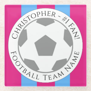 Jouw naam plus Football Team Name Glass Onderzette Glazen Onderzetter