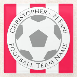 Jouw naam plus Football Team Name Glass Onderzette Glazen Onderzetter