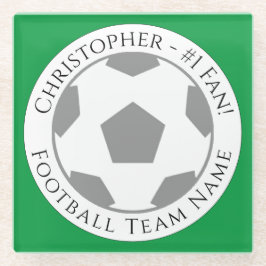 Jouw naam plus Football Team Name Glass Onderzette Glazen Onderzetter