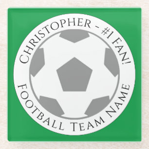 Jouw naam plus Football Team Name Glass Onderzette Glazen Onderzetter