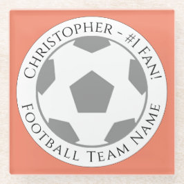 Jouw naam plus Football Team Name Glass Onderzette Glazen Onderzetter