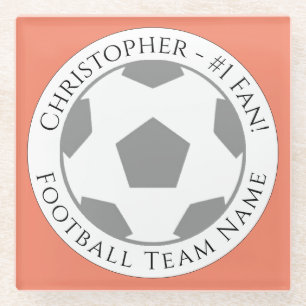 Jouw naam plus Football Team Name Glass Onderzette Glazen Onderzetter