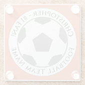 Jouw naam plus Football Team Name Glass Onderzette Glazen Onderzetter (Achterkant)