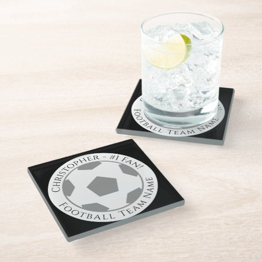 Jouw naam plus Football Team Name Glass Onderzette Glazen Onderzetter (Schuin)