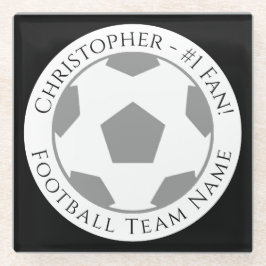 Jouw naam plus Football Team Name Glass Onderzette Glazen Onderzetter
