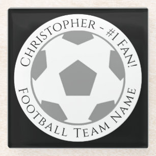Jouw naam plus Football Team Name Glass Onderzette Glazen Onderzetter