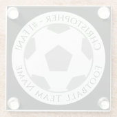 Jouw naam plus Football Team Name Glass Onderzette Glazen Onderzetter (Achterkant)