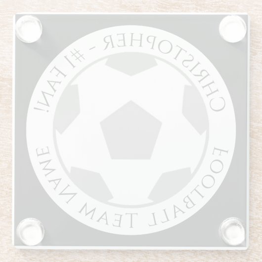 Jouw naam plus Football Team Name Glass Onderzette Glazen Onderzetter (Achterkant)