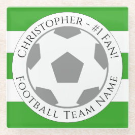 Jouw naam plus Football Team Name Glass Onderzette Glazen Onderzetter